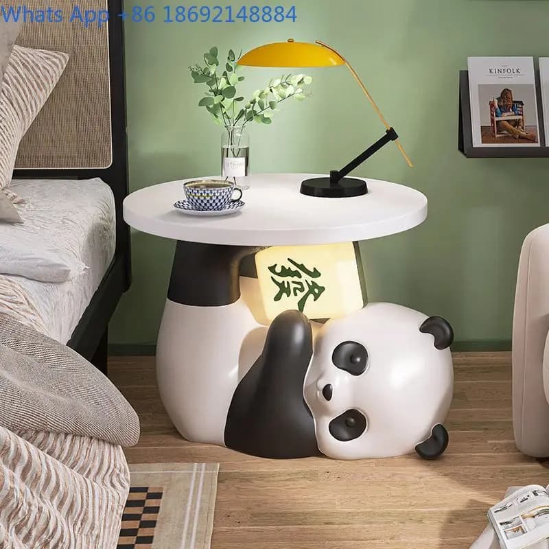 Panda Floor Ornament Living Room Decoration Creative Home Coffee Table Bedroom Tray Storage Housewarming Gift