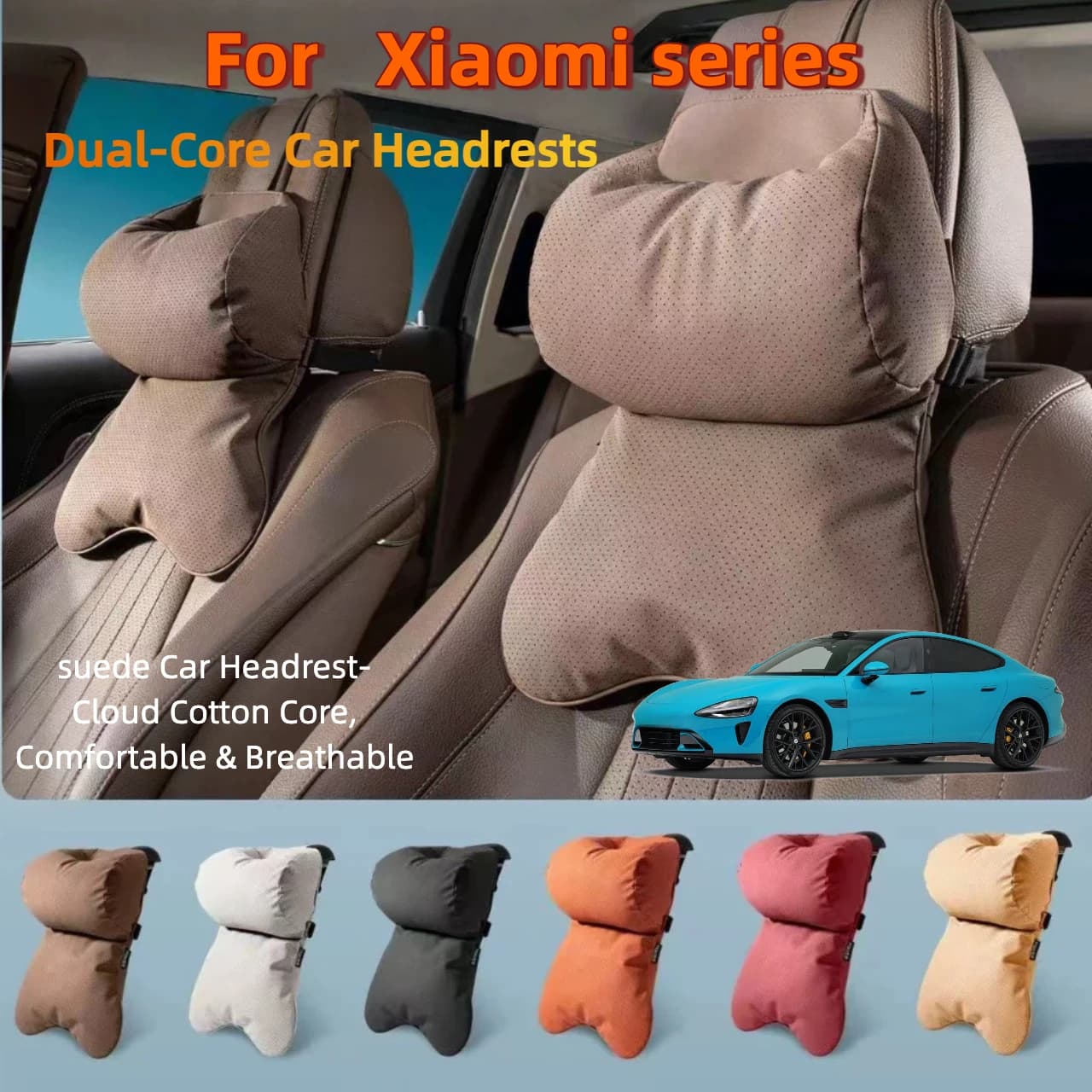 Dual-Layer Breathable Car Headrest For Xiaomi series  Double Layer Neck Shoulder Support 4 Seasons Univers