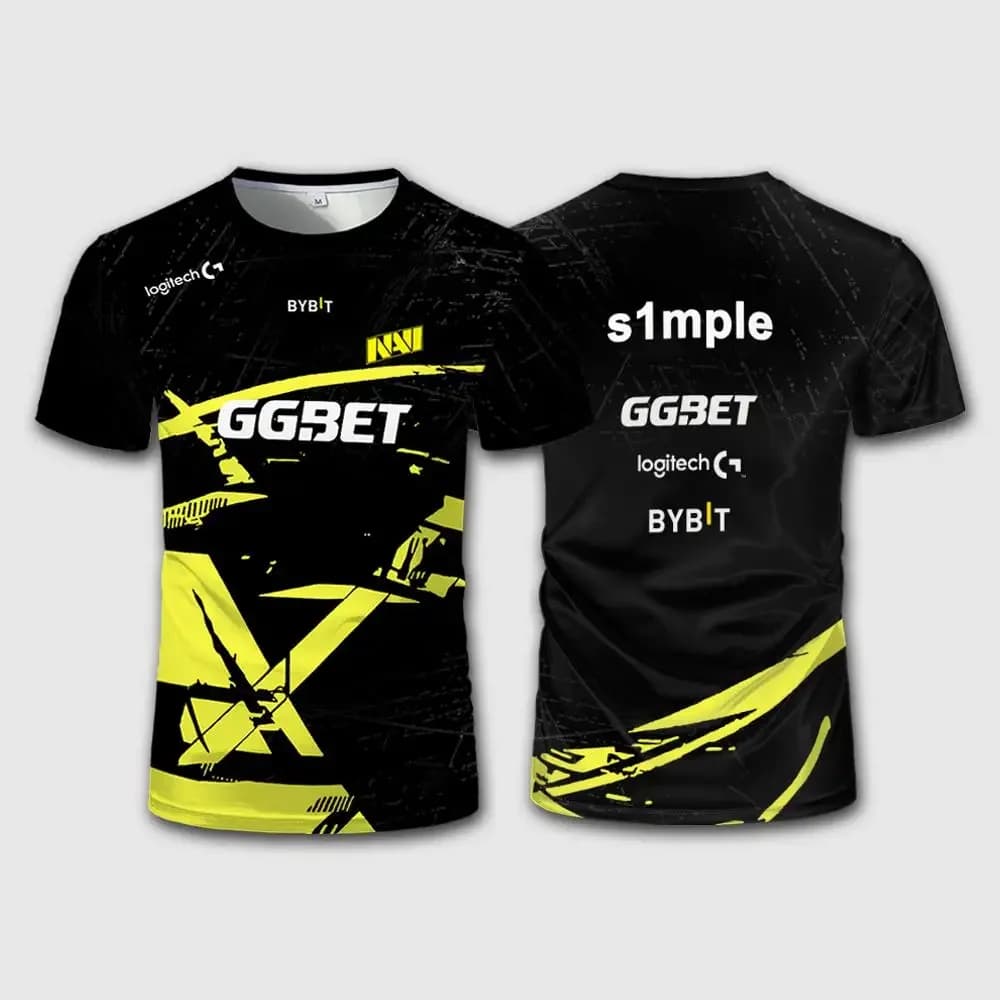 NAVI 2026 S1mple Short-Sleeve Sports T-Shirt for Men and Women, CS2, Size L, Esports Training Outfit, Family Matching Set