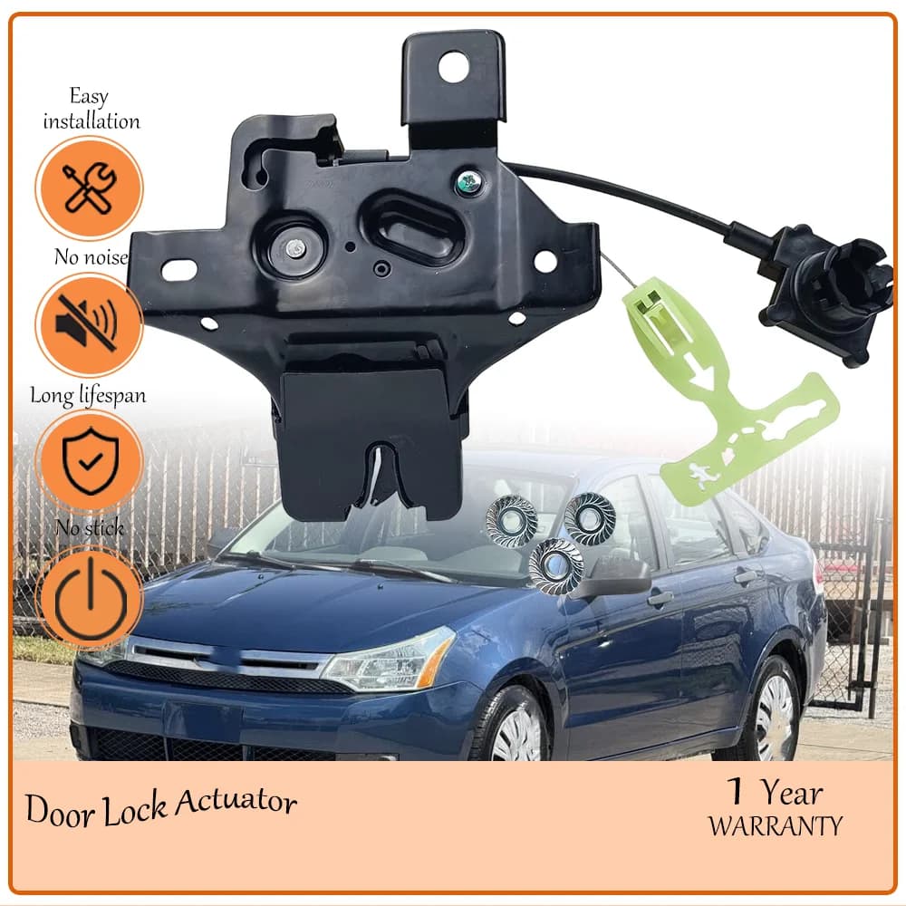 Rear Tailgate Lock Assembly with 3 Nuts vibration-dampened,Fit with Focus Sedan 2008 2009,oem 8S4Z-5443200-B, 8s4a5443282ae
