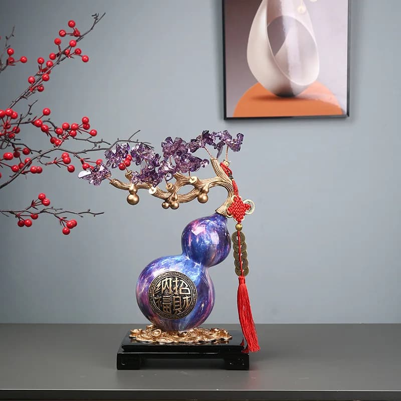 YFY new Chinese purple gas Donglai gourd ornament living room TV cabinet wine cabinet  office housewarming new home gift