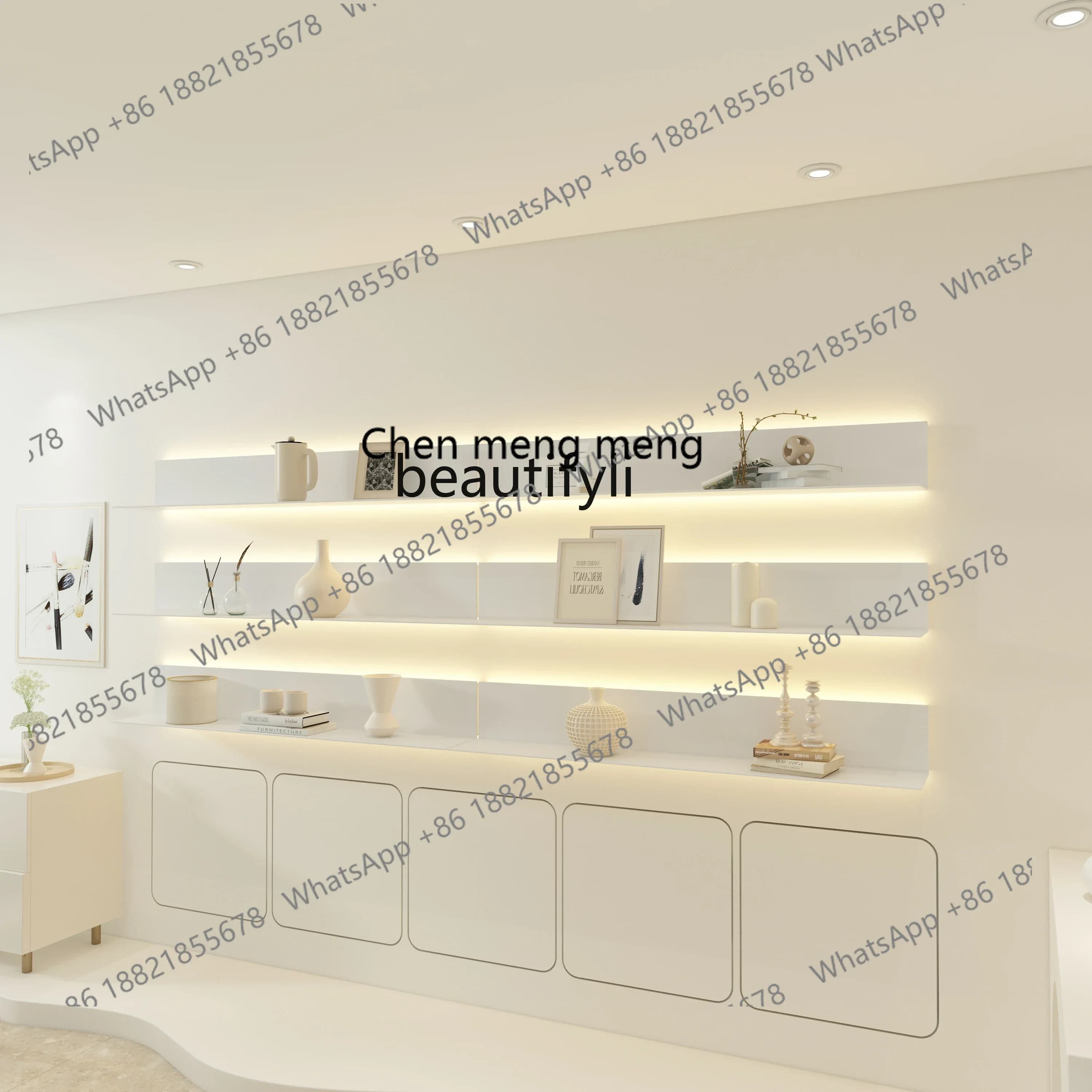 cn8350 LHY zq Luminous Shelf Wall Bookshelf Display Shelf Wall Hanging Wall Storage Rack Partition Decoration Shelf Laminate