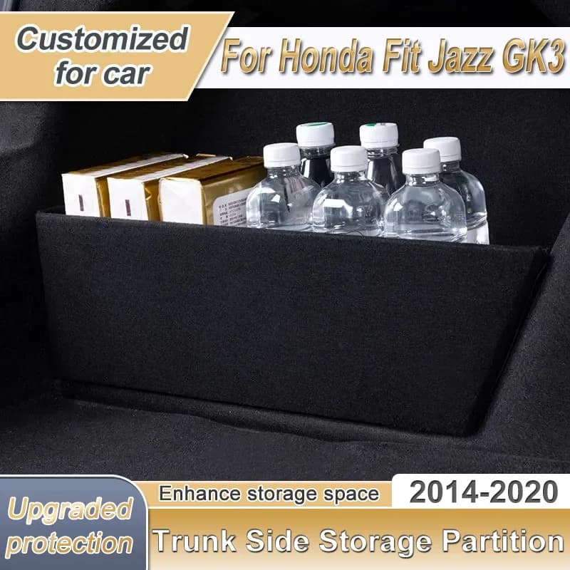 For Honda Fit Jazz GK3 2014~2020 2PCS Car Trunk Storage Partition Multifunction Storage Box Thicken Trunk Partition Auto Part