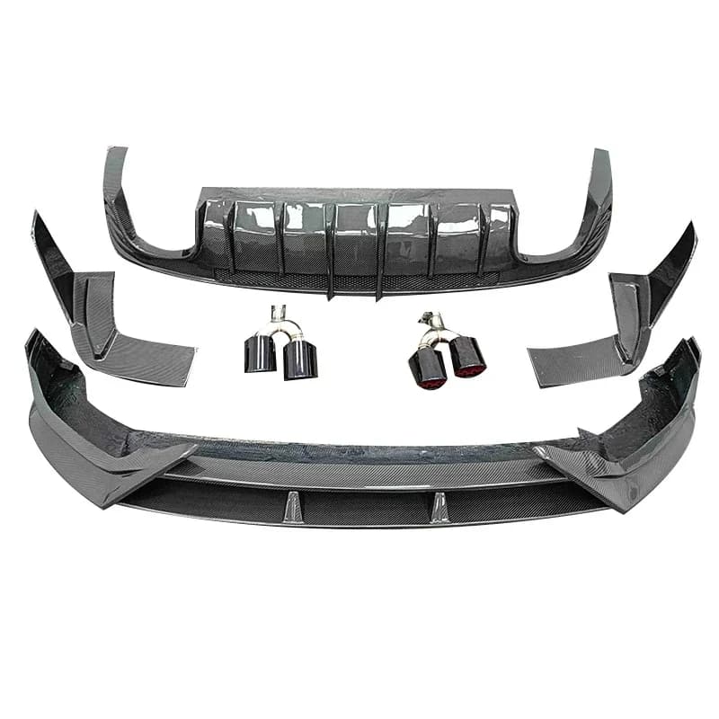 High Quality Carbon Fiber Front Lip Rear Diffuser with Exhaust Tips Side Bumper Corner for Audi New Q5L