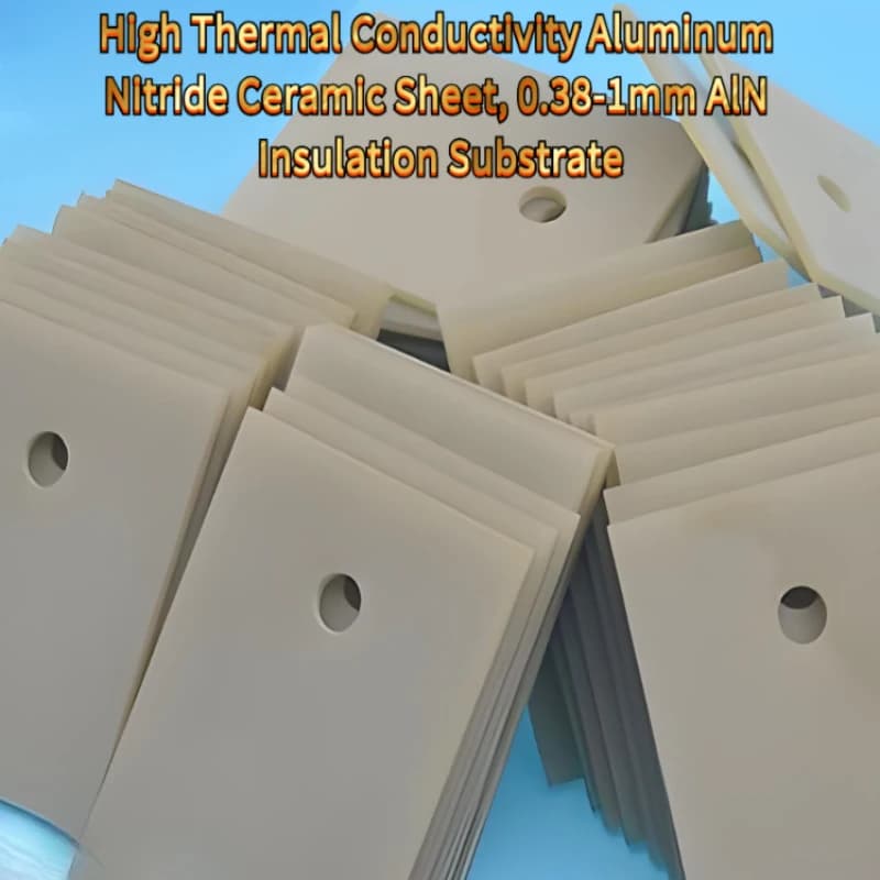 High Thermal Conductivity Aluminum Nitride Ceramic Sheet, 0.38-1mm AlN Insulation Substrate Electronics 100pcs