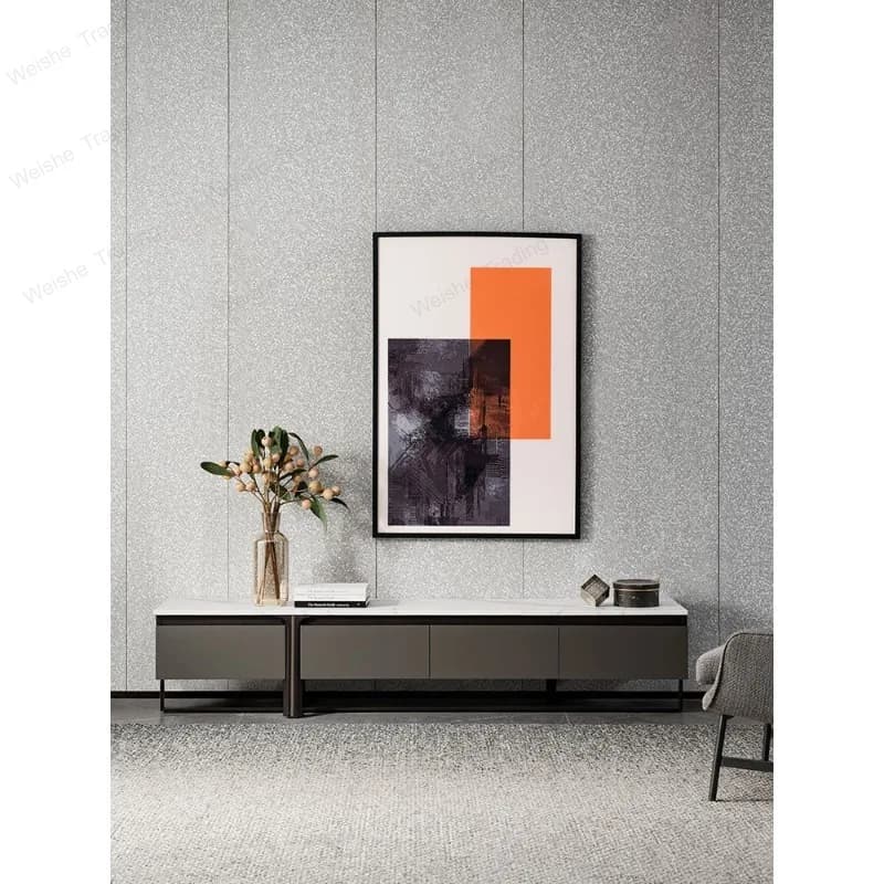 Italian minimalist living room TV cabinet Nordic modern minimalist marble base cabinet