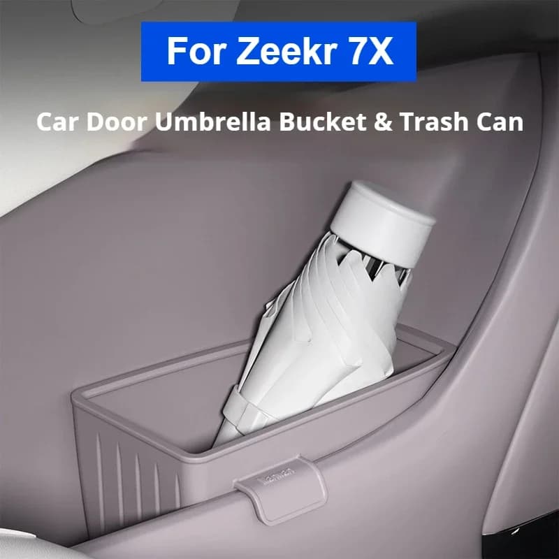 For Zeekr 7X Car Door Umbrella Organizer Multifunctional Storage Box Trash Can Silicone Waterproof Car Storage Accessories