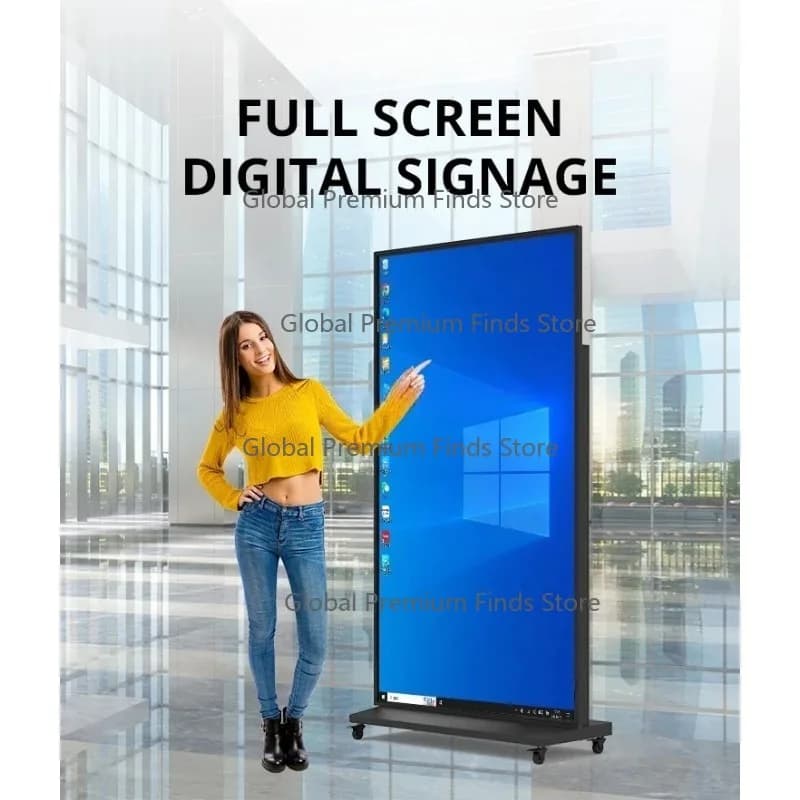 Touch Screen Floor Standing Digital Signage - 43/49/55/75/85 Inch 2K/4K WiFi Advertising Display