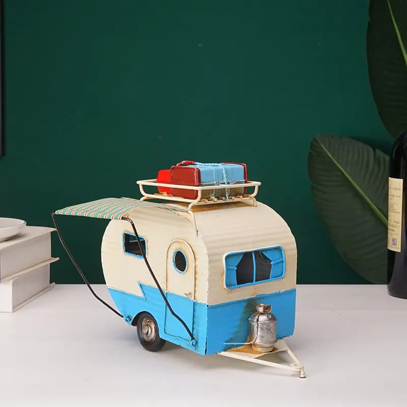 Retro iron desktop ornament with nostalgic still life design ideal for living room decor handmade craftsmanship blessing symbol