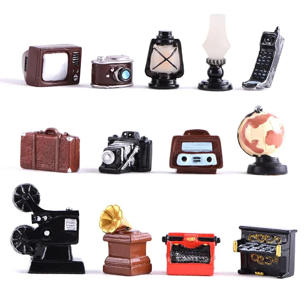 Craft Home Decor Dollhouse Ornaments Toy Telephone Mini Pianos TV Model Furniture Figurine