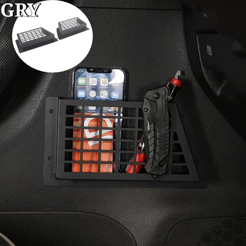 Car Front Door Storage Box Miscellaneous Storage Basket For Hummer H3 2005-2009 Aluminum Alloy Black Interior Car Accessories