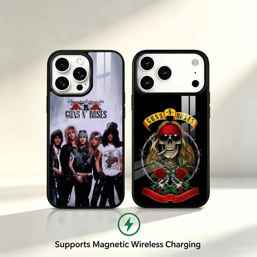 Band G-Guns N-R-Roses Phone Case For iPhone17,16,15,14,13,12,11 Plus,Pro Compatible with magnetic wireless charging