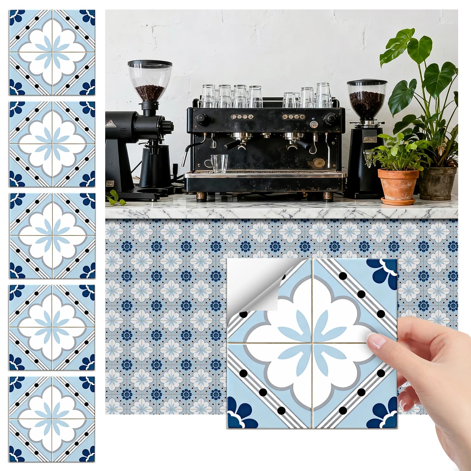 Stickers muraux bohème tuiles autocollantes décoration murale, cuisine, résistant à l'usure, décoration intérieure 36 pièces