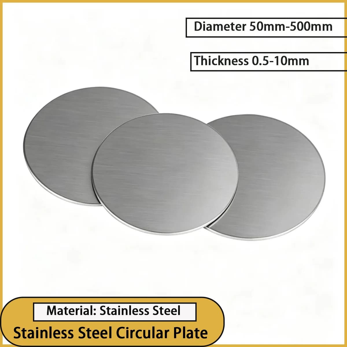 Stainless steel circular plate with a diameter of 50-500mm is used to make mechanical gaskets, hardware accessories, etc