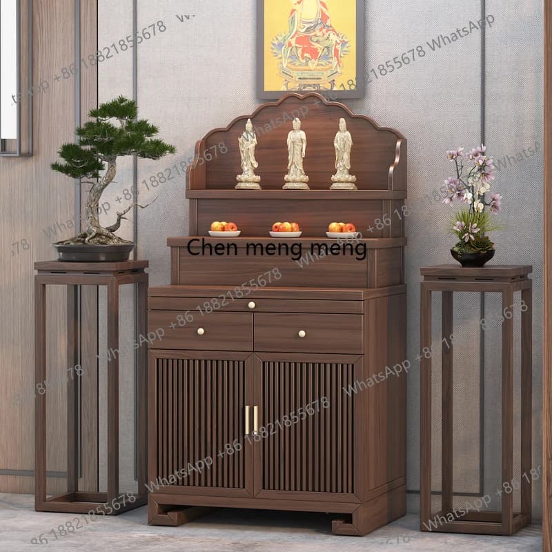 Simple Altar Living Room Cabinets Household Tibetan-style Three-layer Living Room Cabinets Buddha Platform Furniture Armoire