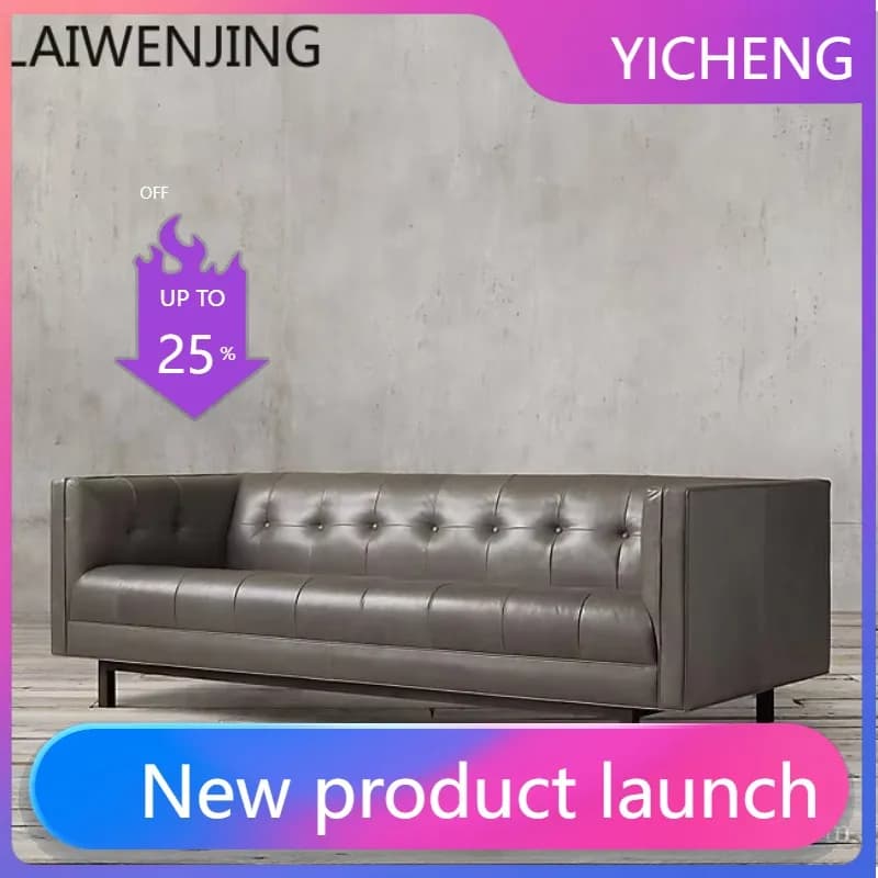 LYY  solid wood living room Italian modern simple light luxury economical cotton and linen three-person sofa