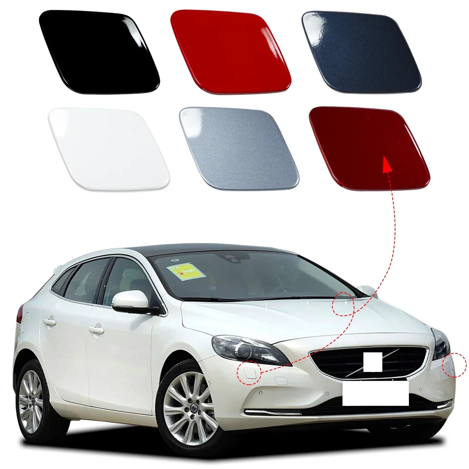 Tapa de la cubierta de la arandela del faro del parachoques delantero para Volvo V40 2013 2014 2015 2016 2017 2018 2019 39814180