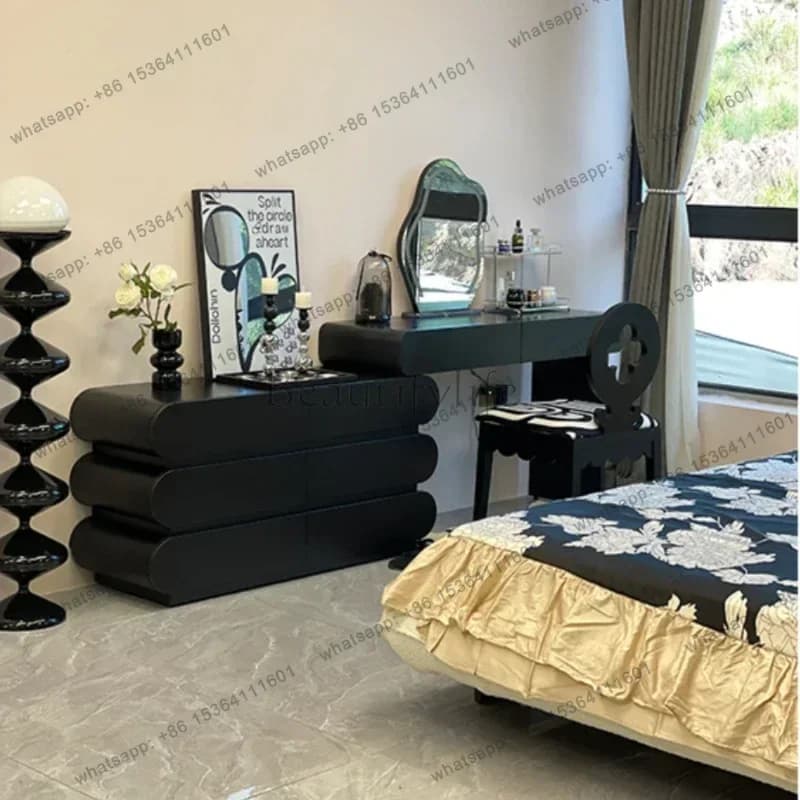 LJY Aesthetic Storage Vanity Table Modern Aesthetic Cabinet Drawers Dresser Bedroom Luxury Comfortable Schminktisch Home Furnitu