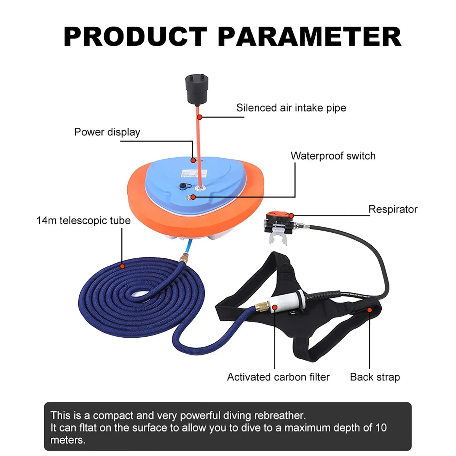 Factory Wholesale Z270 3Hours Lightweight Powerful Breathing Underwater Snorkeling Tank Hookah Scuba Diving Compressor Hot sales
