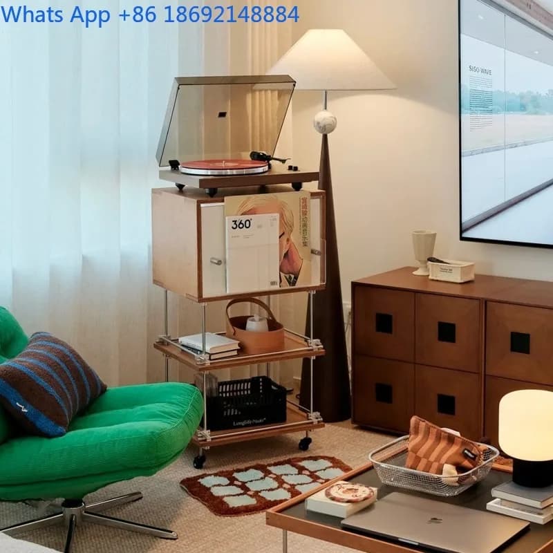 Display Storage Cabinet Vintage Cabinet Japanese Style Storage Rack Floor-standing Multi-layer Magazine Cabinet