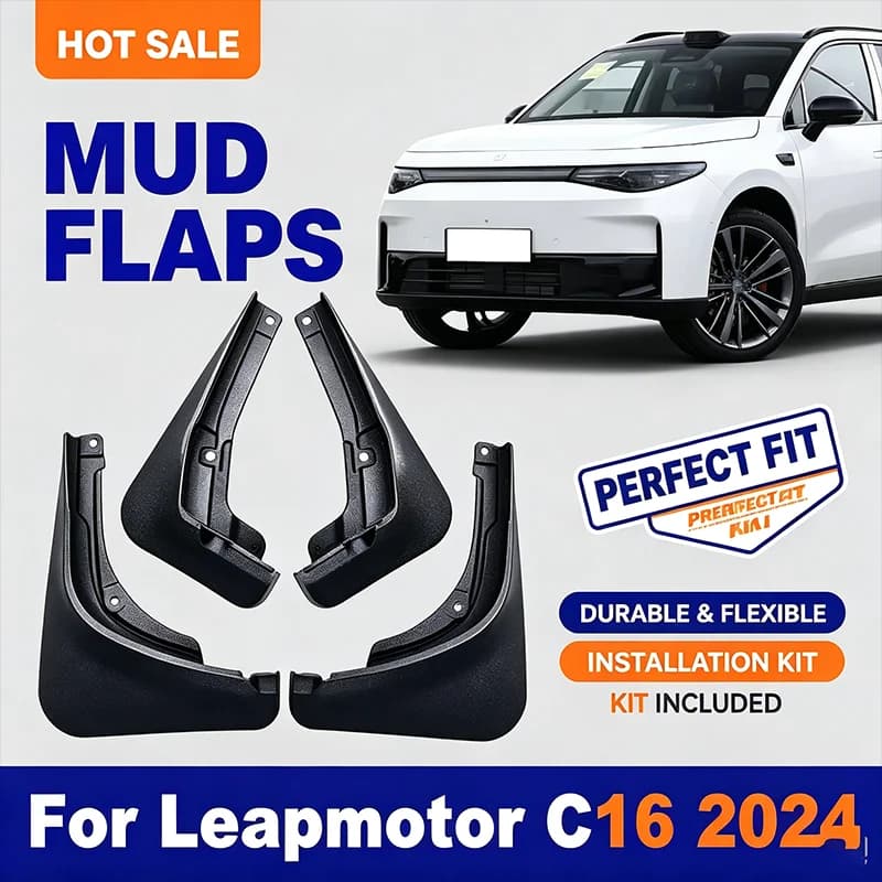 For Leapmotor C16 2024 4PCS Mud Flaps Splash Guards Front Rear Wheel Fender Mudguards Car Exterior Protection Accessory