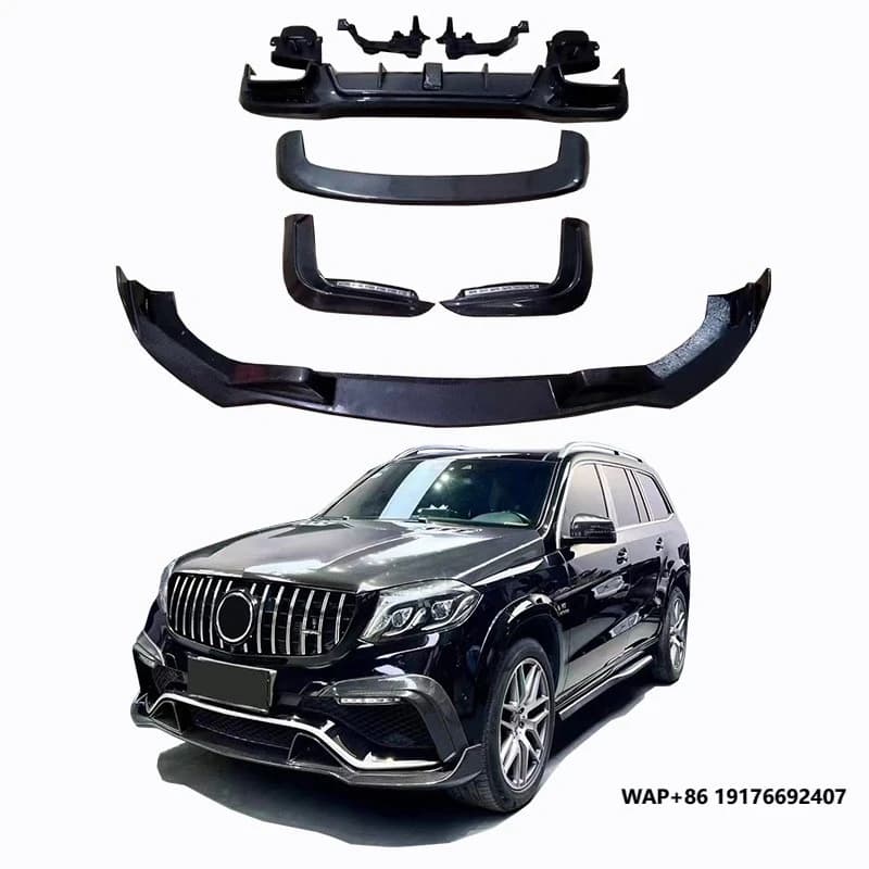 Runde Carbon Fiber Auto Parts for MercedesBenz GLS 63 W166 2016-2020 Upgrade Bra-bus Body Kit Front Lip Rear Lip Spoiler Tuyere