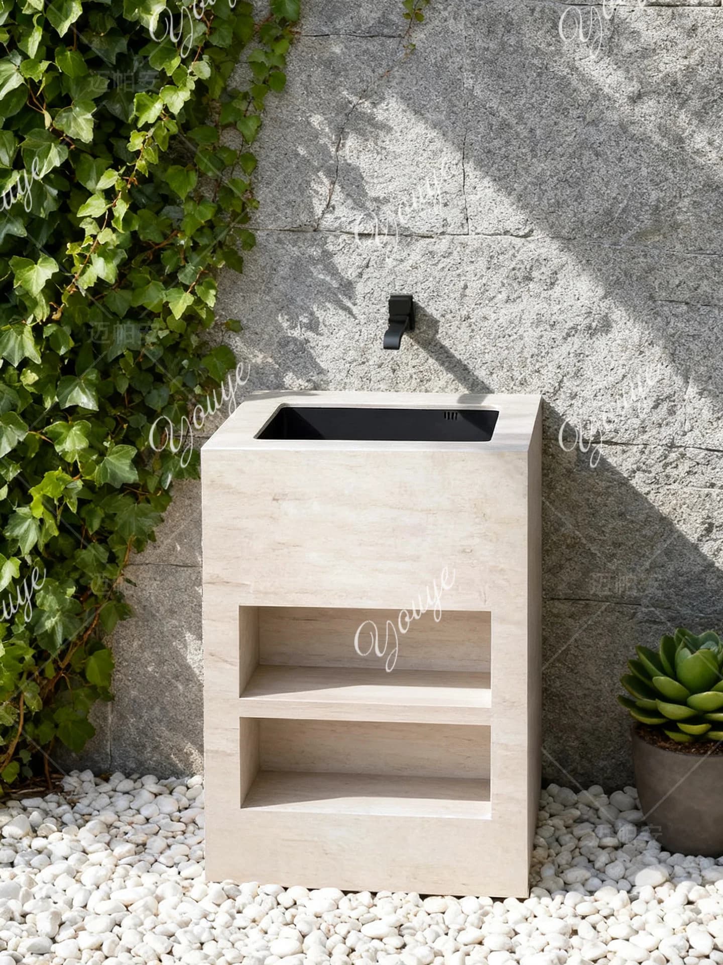 Pillar rock household board outdoor floor type wash basin garden wash basin outdoor balcony wash basin