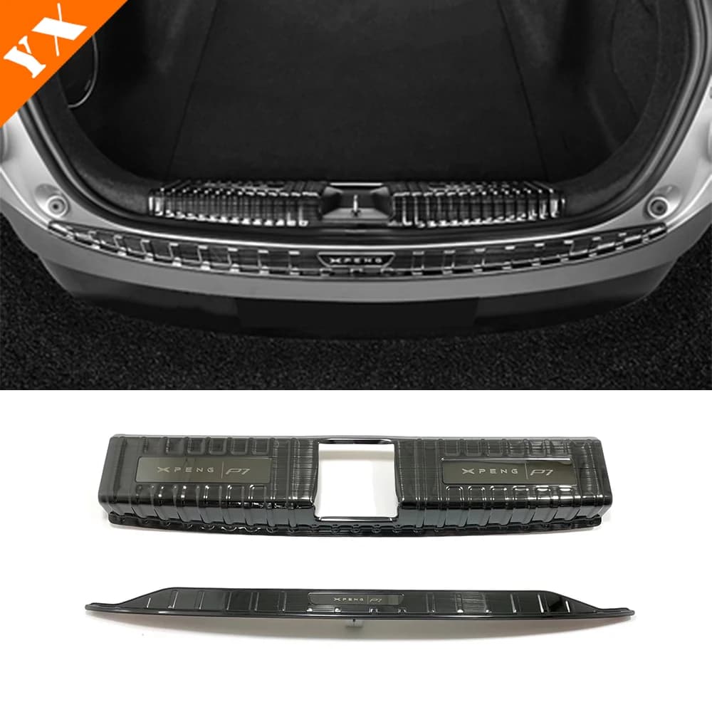 Stainless Black Silver Trim For Xpeng P7 Accessories 2020-2023 Car Rear Trunk Protector Plate Anti Hit/Dust sill Cover Styling
