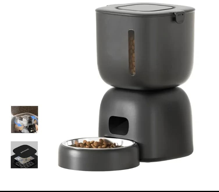 Remote Feeding Cat Feeder with APP Control Intelligent Automatic Pet Food Dispenser Dual Power Pet Feeder