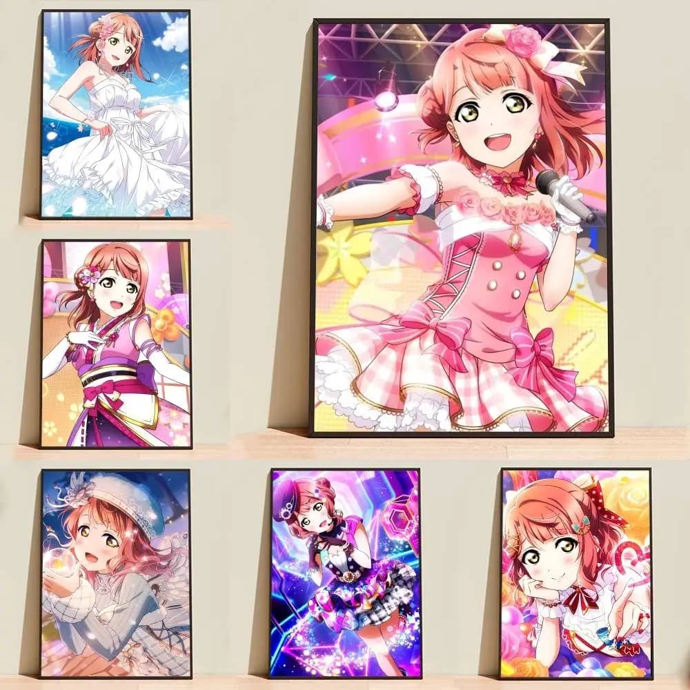 Dreamer Idol A-Ayumu Uehara Poster Self-adhesive Waterproof Paper Sticker Coffee House Bar Room Wall Decor