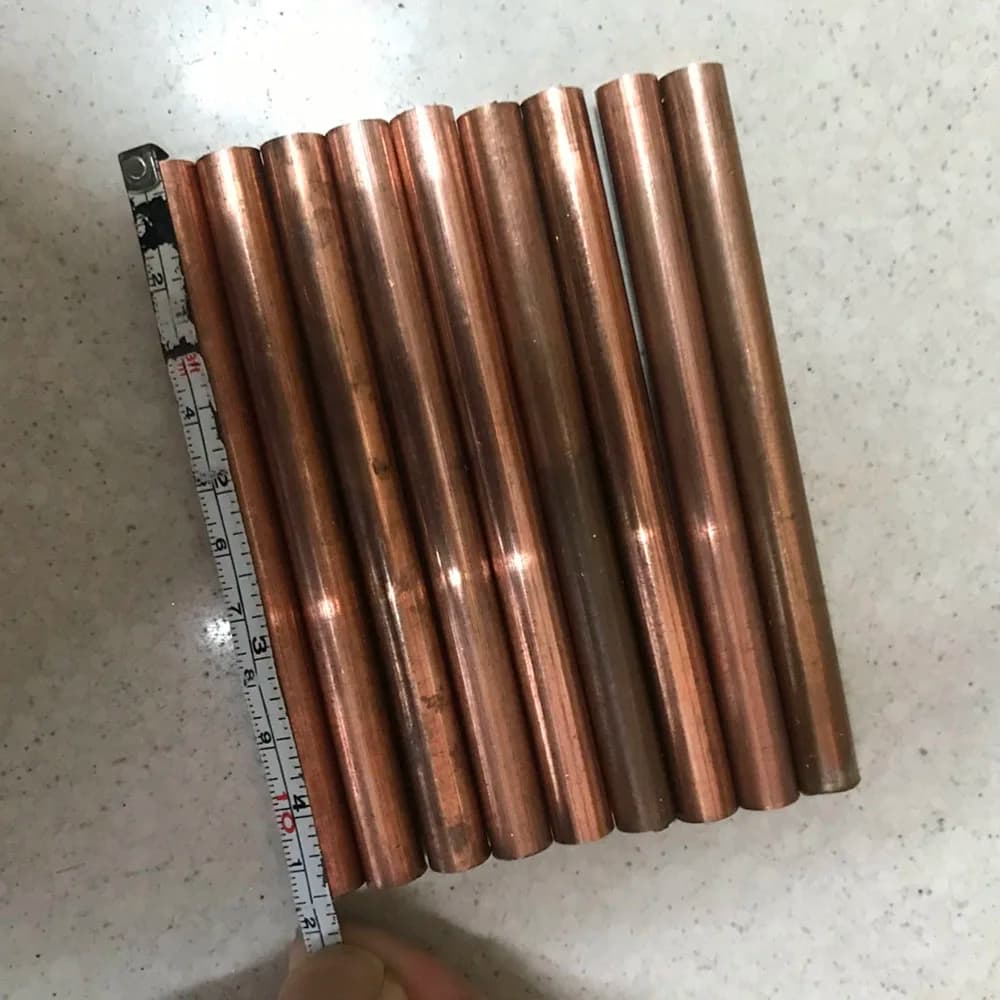 T2 Copper Rod Round Bar Metal Rods Milling Metalworking Diam 8/10/12/13/14/15/20/22-50mm Length 100 150 200 250 300 400 500mm
