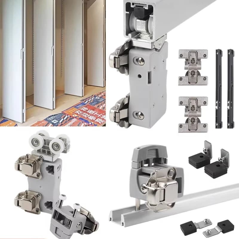 Translation door hardware accessories cloakroom folding sliding door surface mounted lower track hanging rail