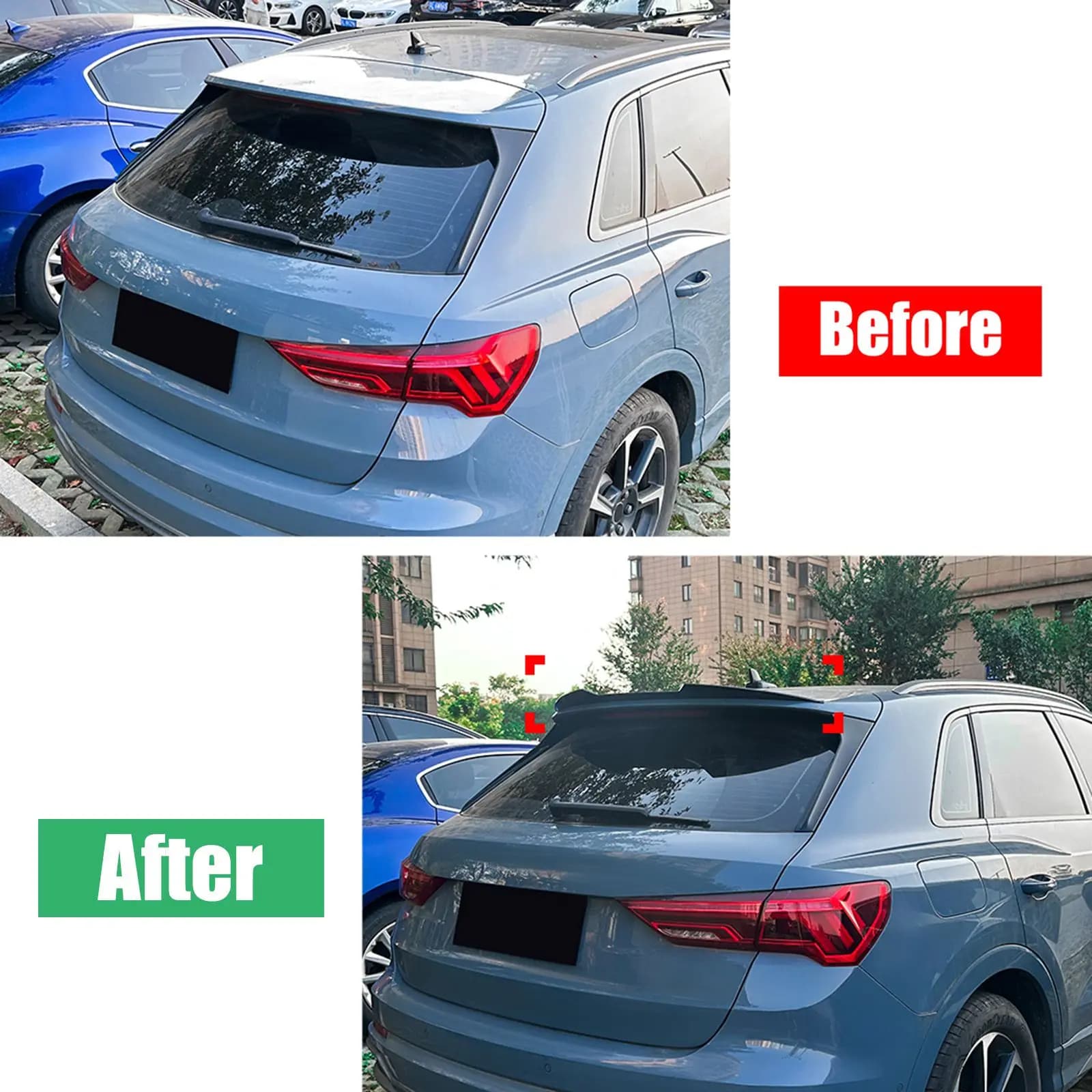 For AUDI Q3 F3 SUV 2019-2025 Rear Trunk Spoiler Fixed Diversion Wing Kit