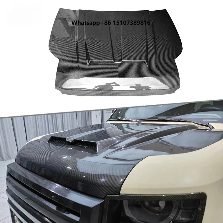 High Quality G Style Real Carbon Fiber Front Bonnet Hood for  Defender 2020+ Carbon Engine Hood Cover Car Styling