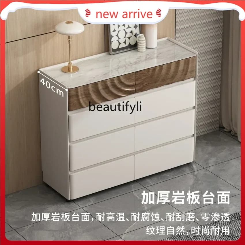 SS ss7486 Italian light luxury eight-bucket cabinet French minimalist bedside storage cabinet Modern simple living room side cab