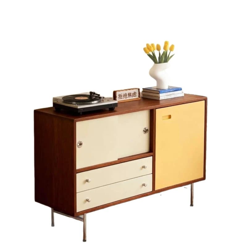 LTT retro dining side color matching light luxury living room entrance wall display cabinet locker