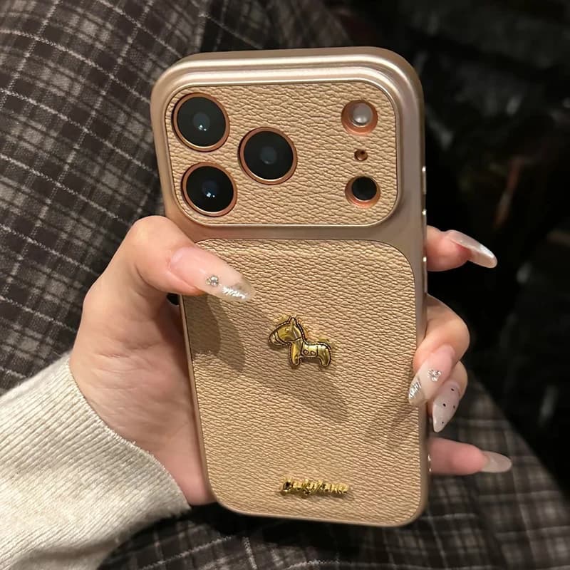 For iPhone 17 Pro Max Case 3d Horse Retro Brown Phone Case for iPhone 17 16 15 14 13 Pro Max Casing Hard Matte Cover Fundas
