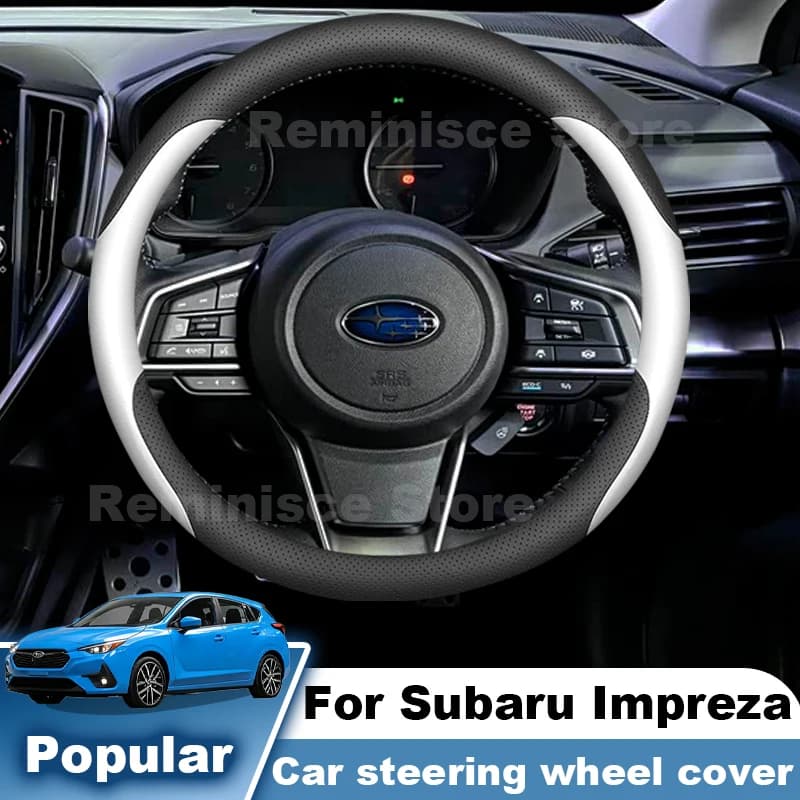 Leather Car Steering Wheel Cover For Subaru Impreza WRX STI VA 2015-2020 2021 Steering Wheel Cover Subaru Impreza Accessories