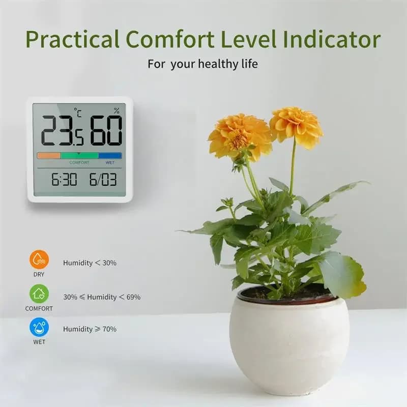 Indoor Temperature Humidity Meter Home LCD Digital Thermometer Hygrometer Sensor Gauge Weather Station Smart Monitor