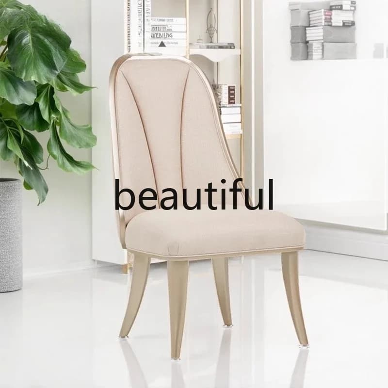 X  Light luxury solid wood dining chair high-end soft bag back chair fashion book chair