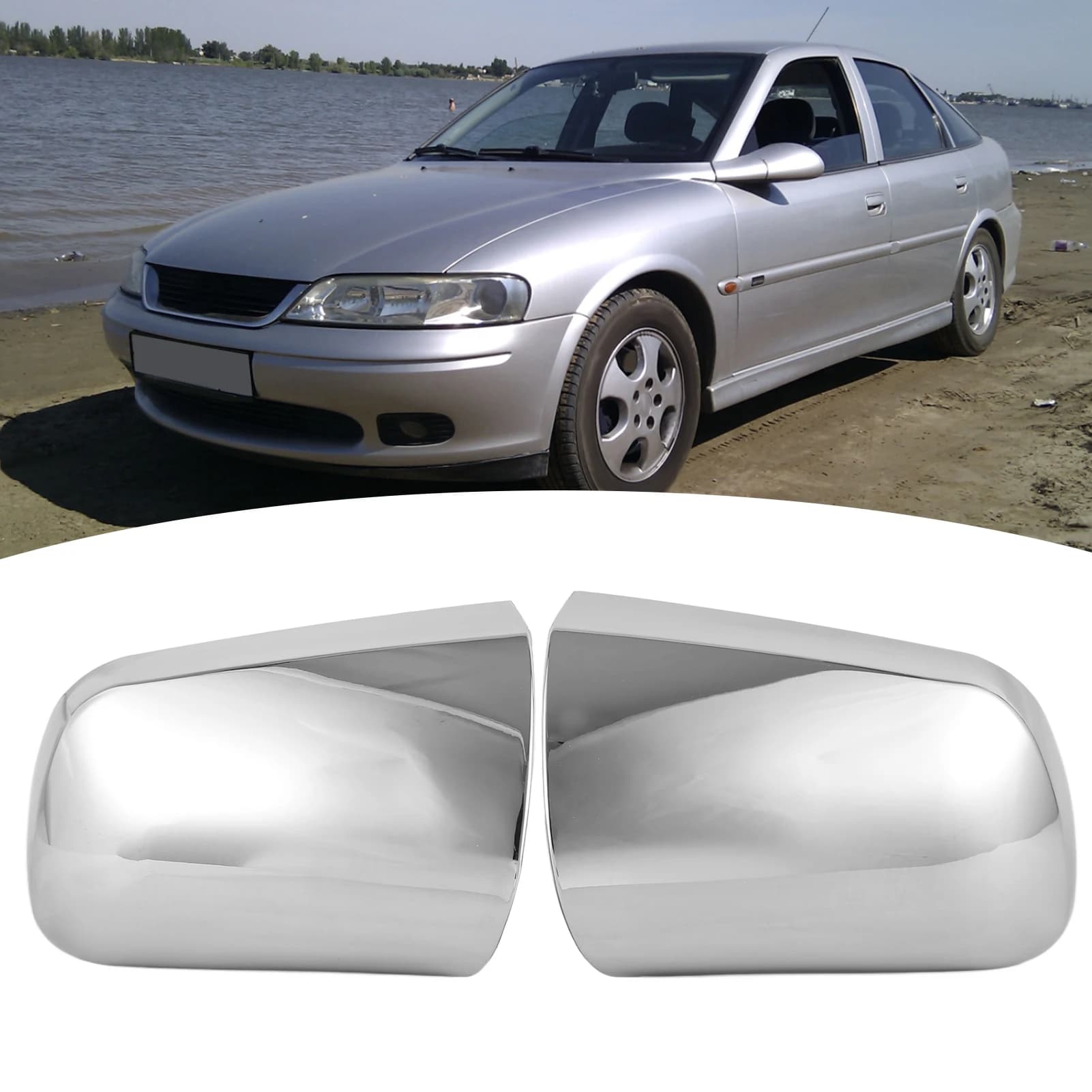 Mirror Cover Scratch Resistant Mirror Cap Chrome ABS Mirror Shell Self Adhesive Trim For Opel Vectra B 1995-2002