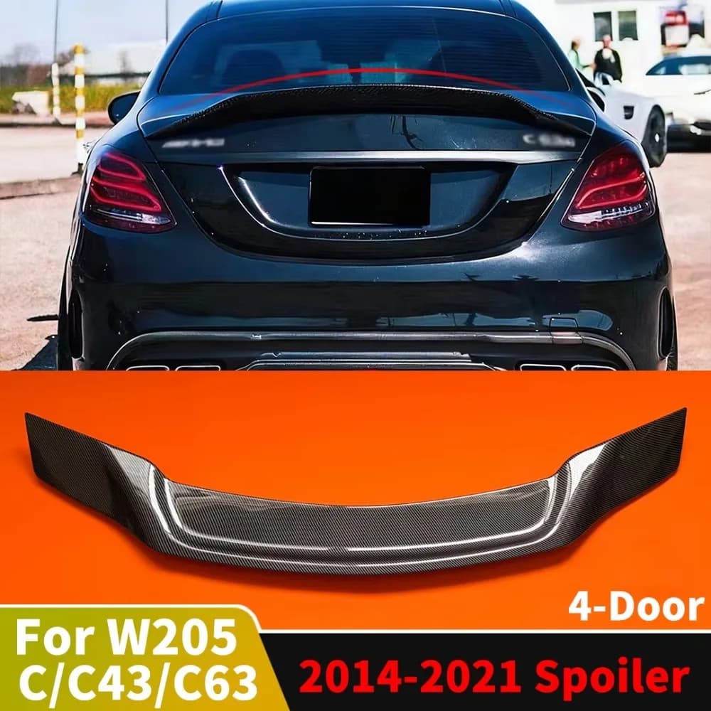 Alerón trasero estilo R para Mercedes W205 Benz C o C63 C43 Sedán de 4 puertas 2014-2021, accesorios de tuning para la parte tra