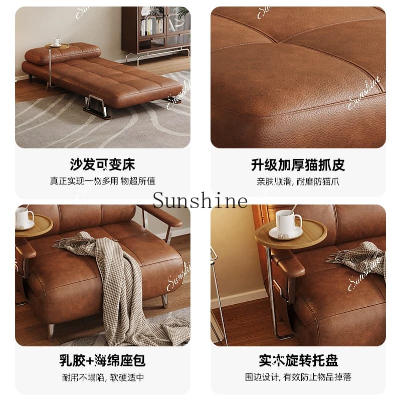 Small apartment integrated dual-purpose foldable living room bedroom single double retractable bed  FT