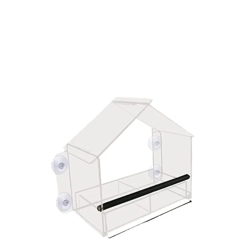 Acrylic bird feeder, transparent bird cage, wall-mounted adsorption type bird's nest, pet bird feeding box, household goods