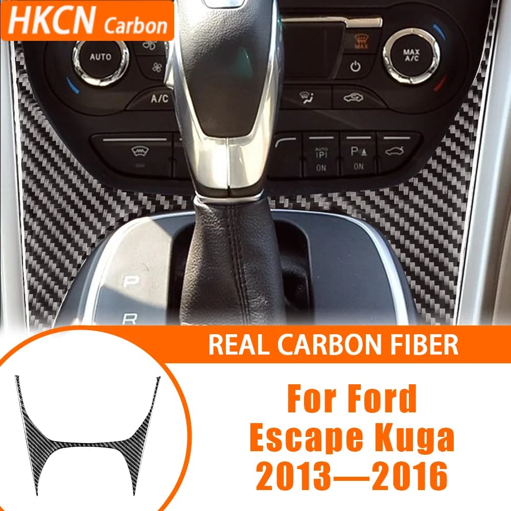 For Ford Escape Kuga 2013-2016 Car Accessoreis Carbon Fiber Center Console Upper Panel Interior Cover Trim Sticker Modification