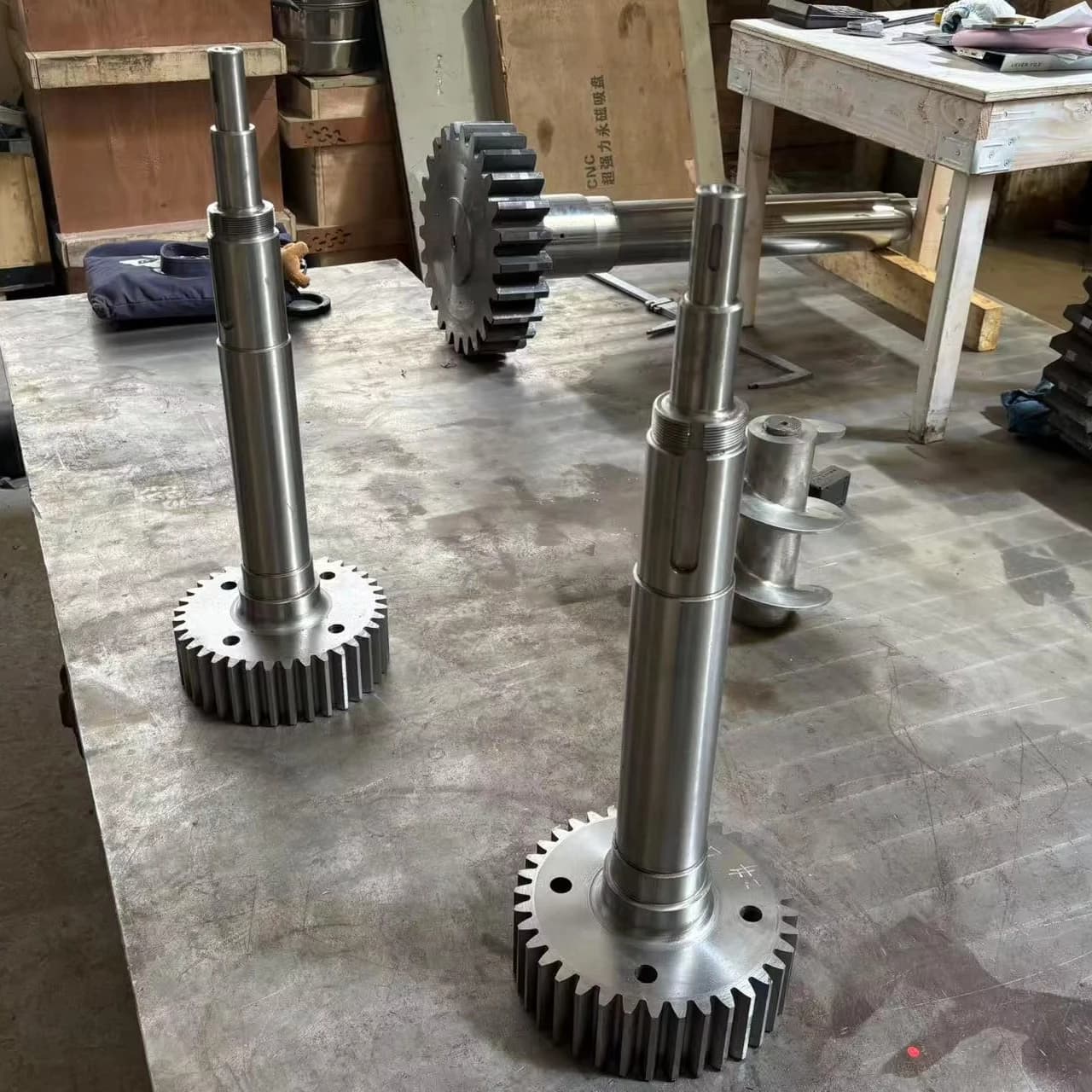 Ball Mill Spare Part Large Module Transmission Steel Helical Spur Pinion Gear Shaft Roller Shaft