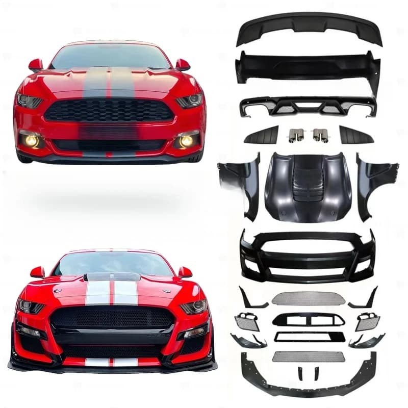 Car Accessories GT500 Style Conversion Body Kit Bumper Grille Rear Diffuser Side Skirts Direct Fit Exterior Modified Parts