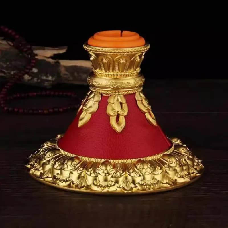 Alloy Prayer Wheel Base Hand Cranked Rotation Base Lotus Base Ornament