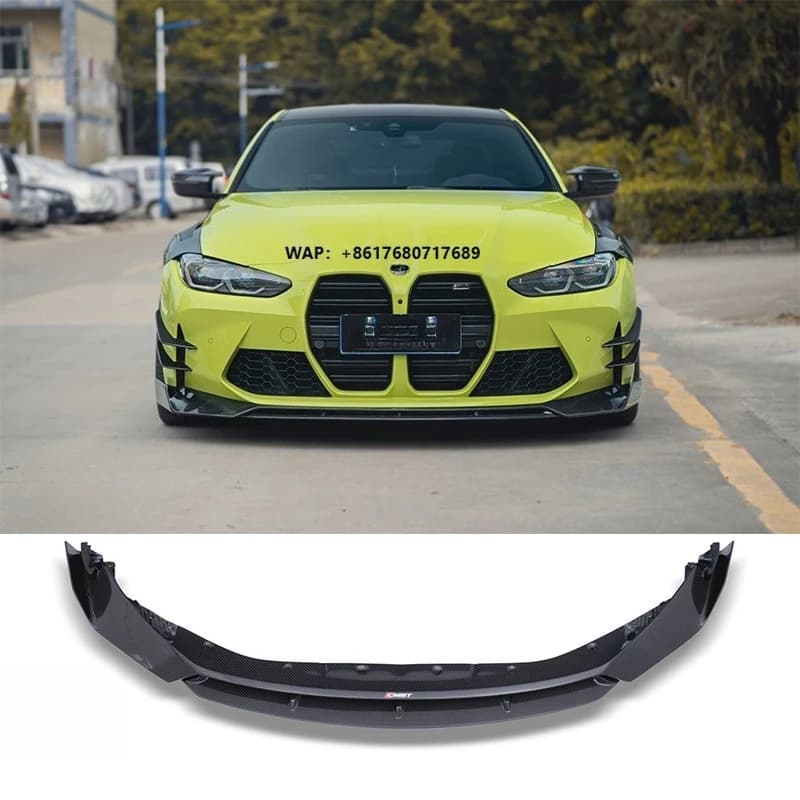 For G80 G82 M3 M4 Dry Carbon Fiber Front Bumper Lip Chin Spoiler Car Body Kits Auto Parts CMST Style Genuine Product Forged