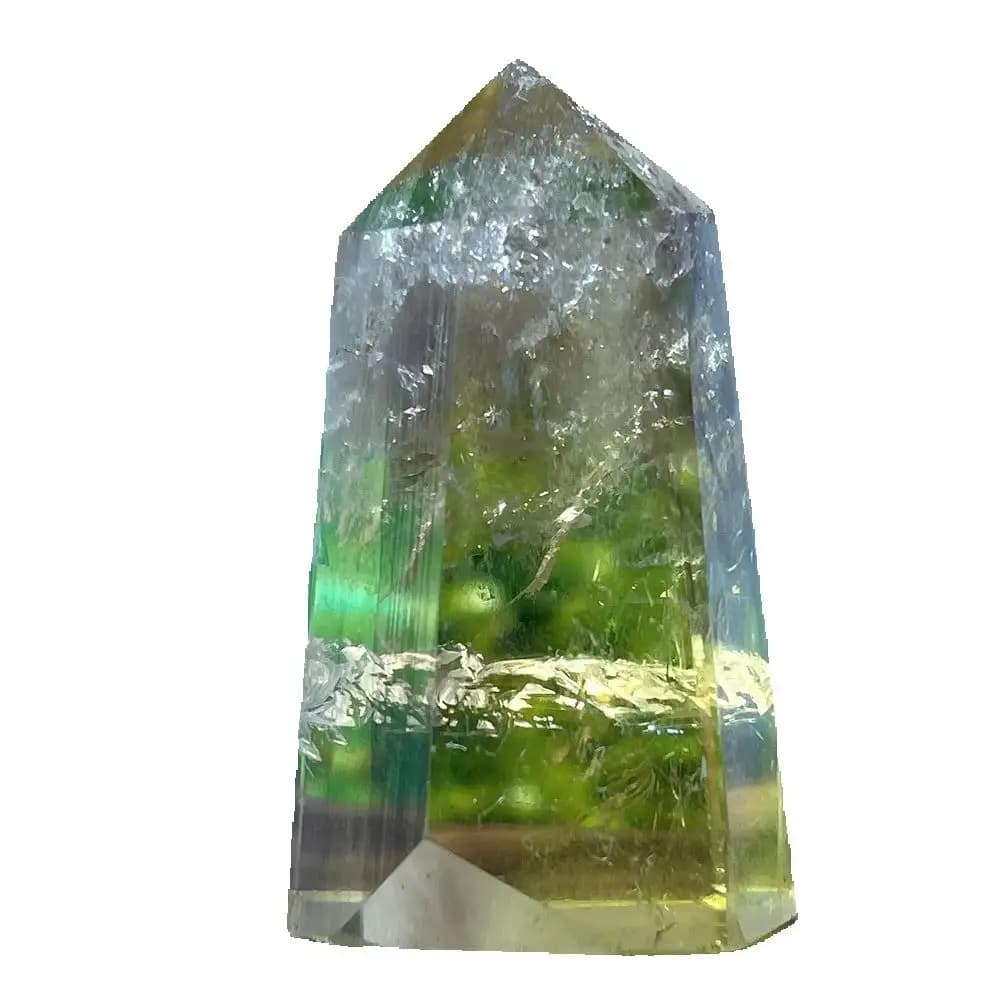 Crystal Natural Citrine Tower Point Wand Rainbow Specimen Stone Quartz Minerals Specimen Geode Energy Home Decoration Reiki